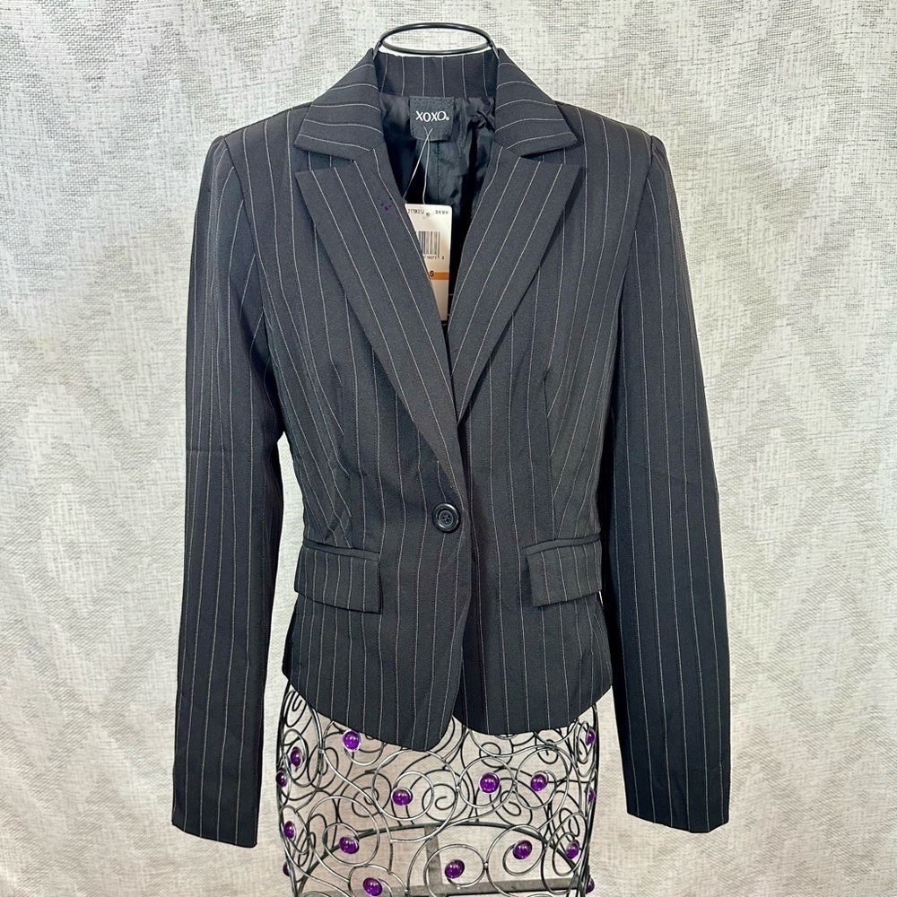 NWT Y2K XOXO pinstripe blazer size S